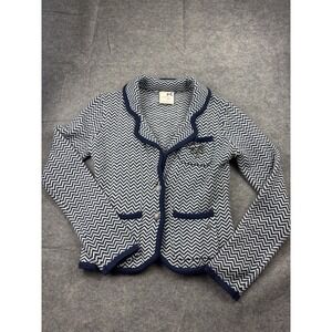 Tommy Girl Y2K Preppy Houndstooth Button Cardigan Blazer Preppy Shawl Collar S